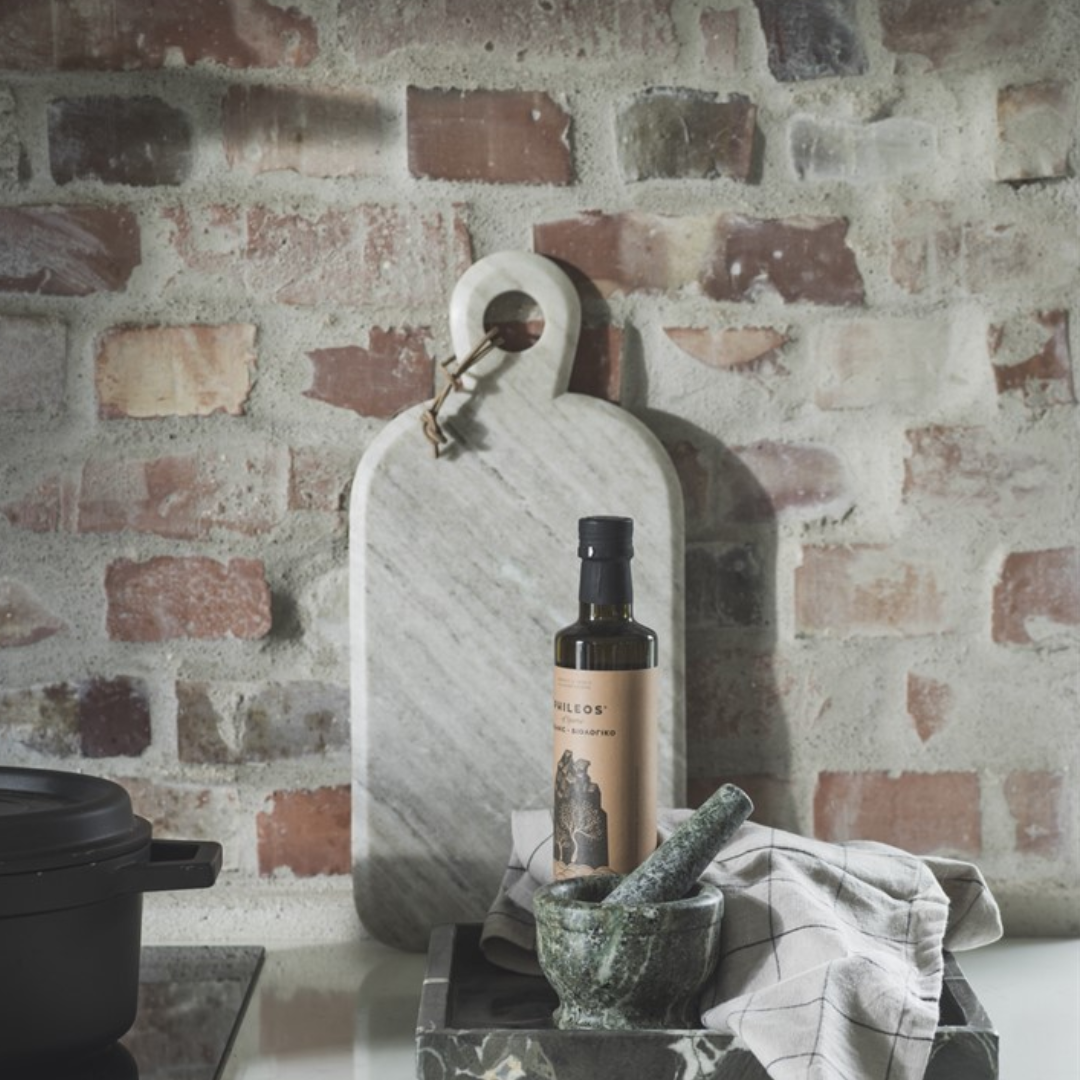 Bricka i marmor från Mogihome, beige, 46 x 22 cm 