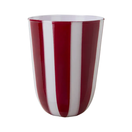 Cirkus ljuslykta från Affari of Sweden, randig röd/vit, stor