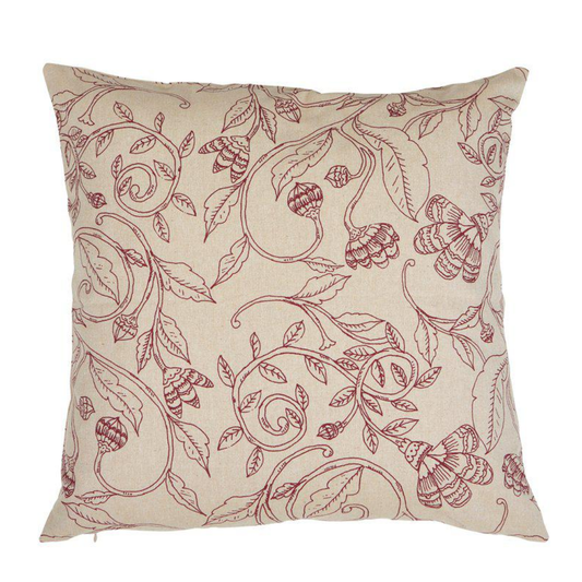 Ellie kuddfodral från Fondaco,röd/beige, 48x48 cm