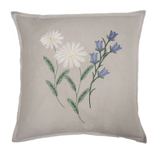 Elsa kuddfodral från Redlunds, 45x45 cm, grå/blommig