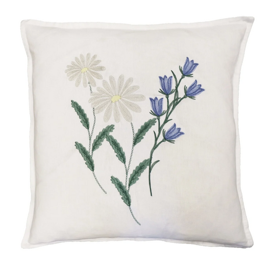 Elsa kuddfodral från Redlunds, 45x45 cm, vit/blommig