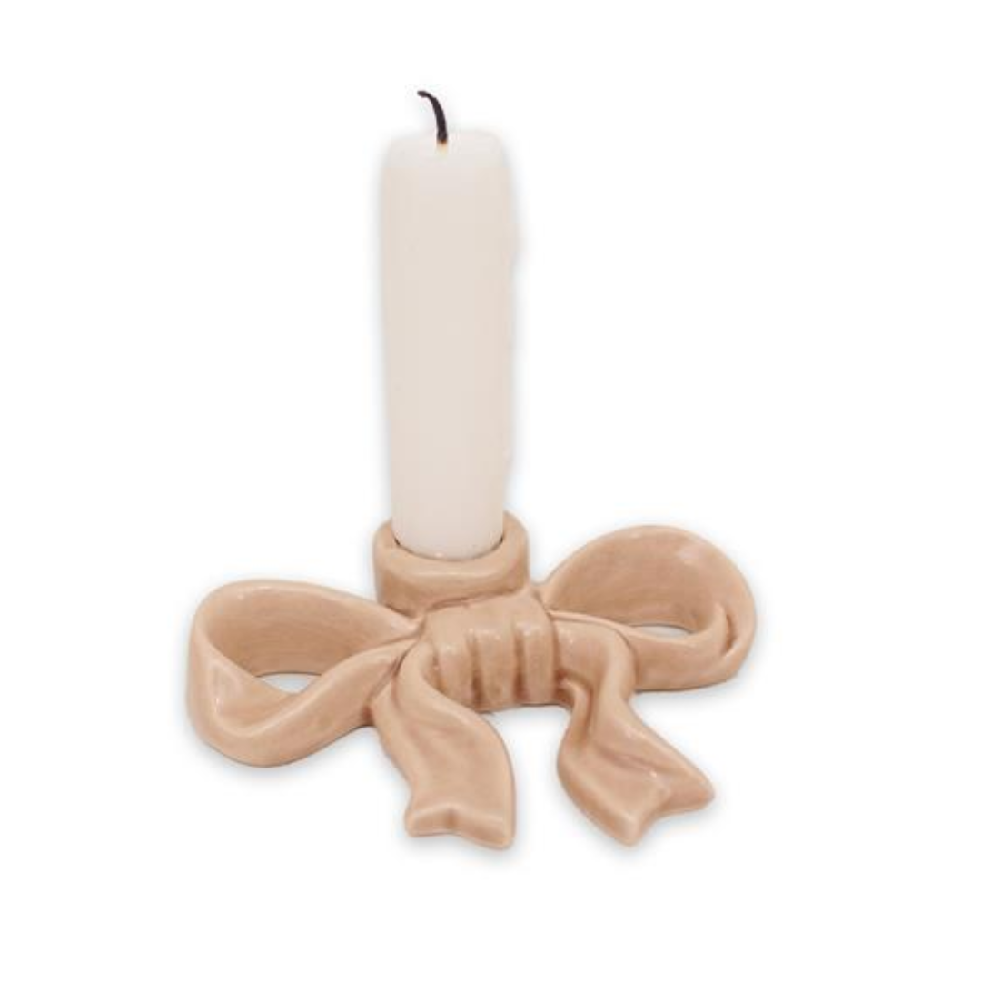 Fenja rosett ljusstake från Mitt & Ditt, beige, stor