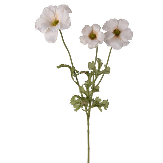 Fjärilsranunkel plastblomma från Mr Plant, krämvit