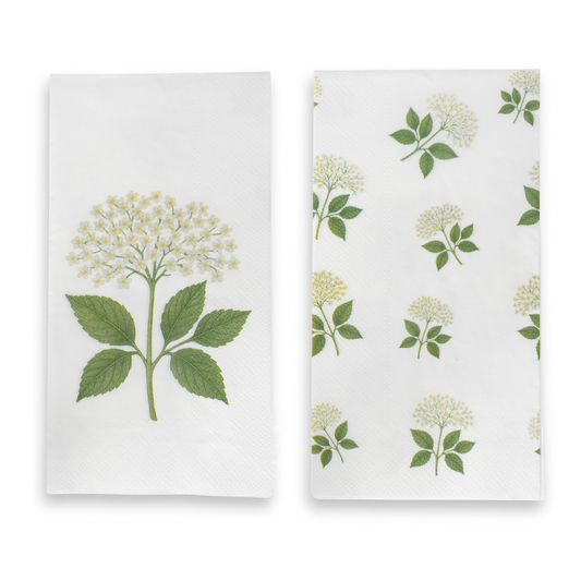 Fläderblomma servetter från Storefactory, vit/grön