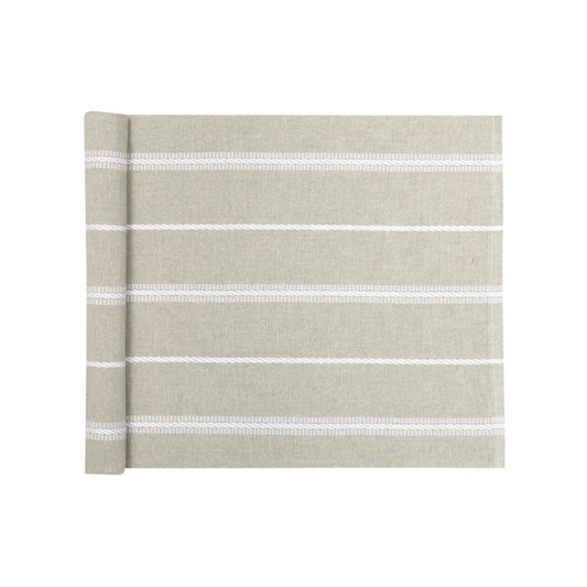 Herman löpare från Recycling by Wille, randig, beige, 45x140 