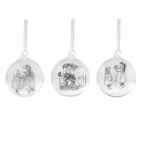 Julkulor i glas Madicken från Storefactory, med motiv 3-pack, Kapitel 1_jul julkulor