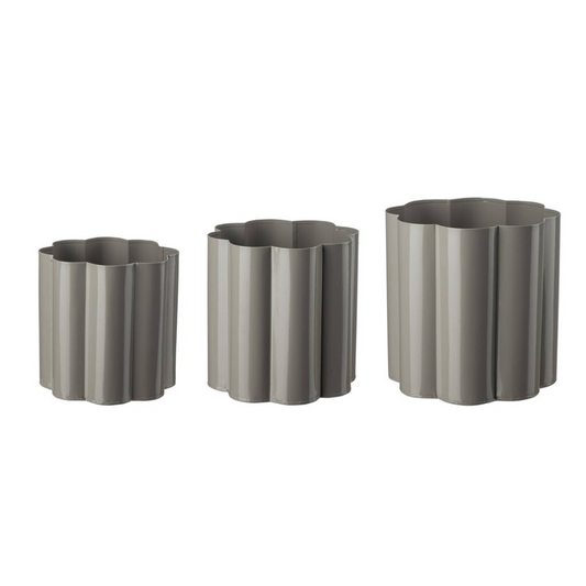 Krukor som en blomma från Consilimo, 3-pack beige, metall