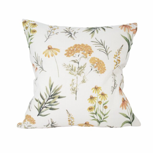 Kuddfodral Julia från Consilimo, vitt/gult/blommigt