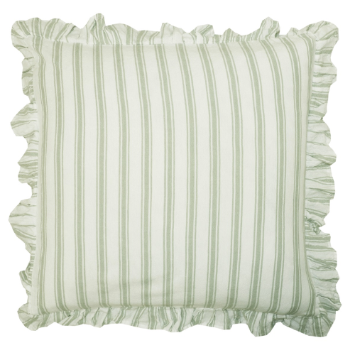 Kuddfodral Madicken från Redlunds, 45x45 cm, randigt/grönt