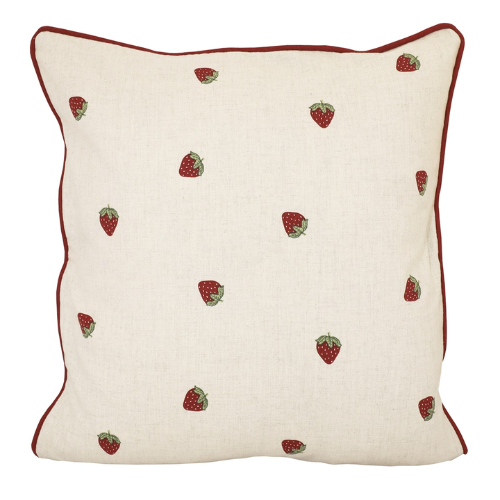 Kuddfodral med hordgubbar från Redlunds, 45x45 cm
