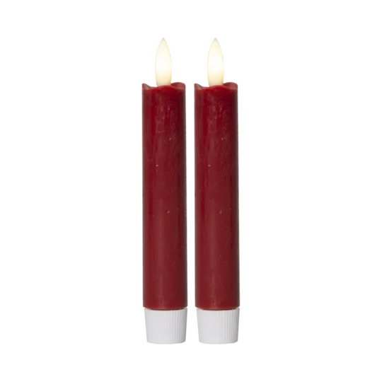 LED antikljus 2-pack från Star Trading, flamme, 15 cm med timer