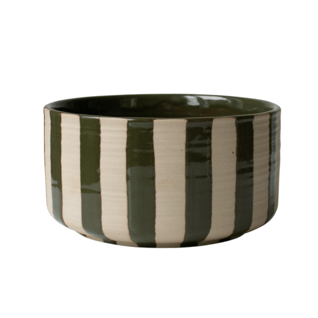 Line Bowl stripe green från DBKD, grön