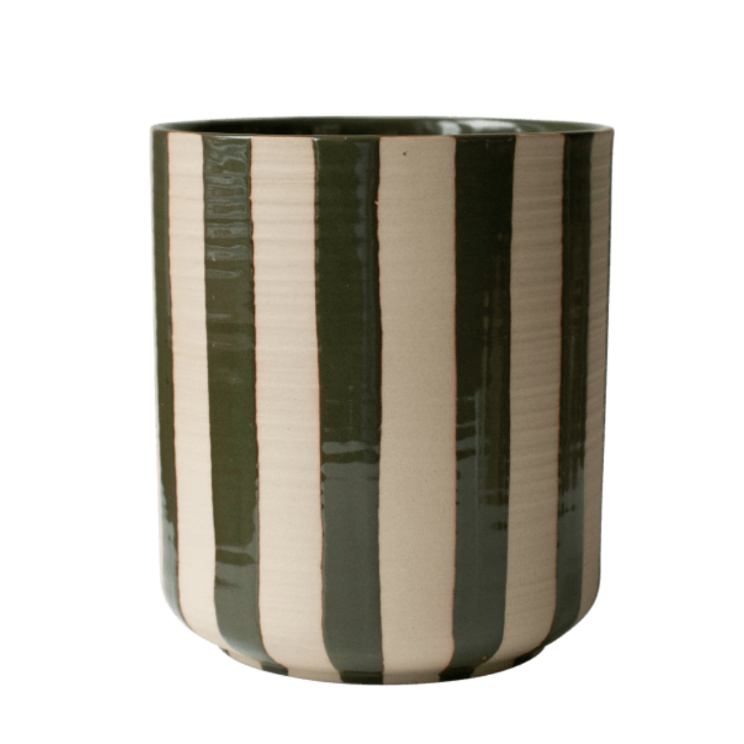 Line Pot - stripe green från DBKD, grön, kruka