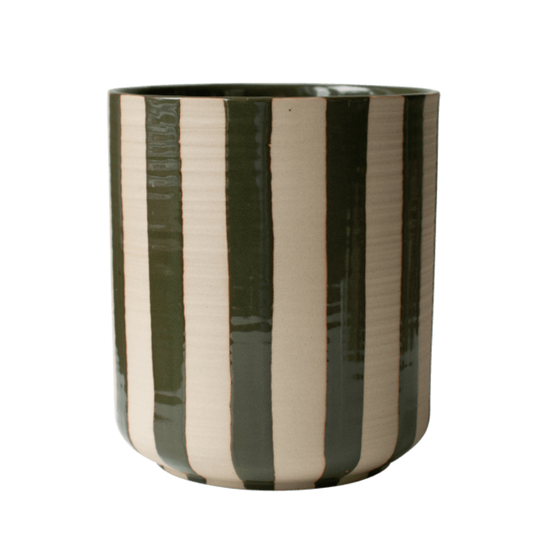 Line Pot - stripe green från DBKD, grön, kruka