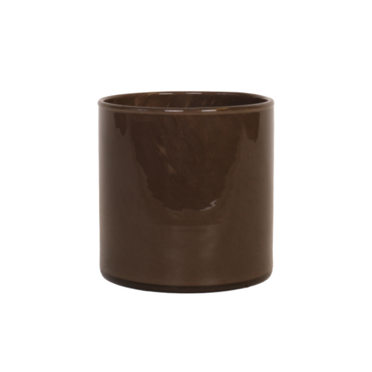 Ljuslykta i glas från Västanvind, brun, stor