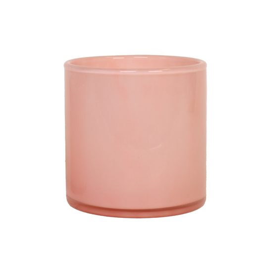 Ljuslykta i glas från Västanvind, rosa, stor