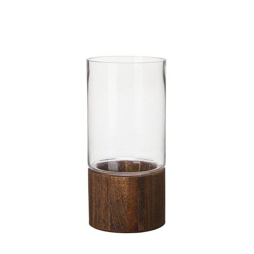Ljuslykta klarglas/trä låg från Wikholm Form, Raya
