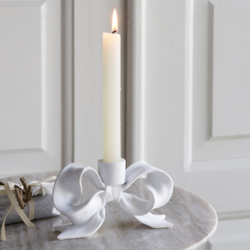 Ljusstake rosett från Consilimo, vit jul juldekoration