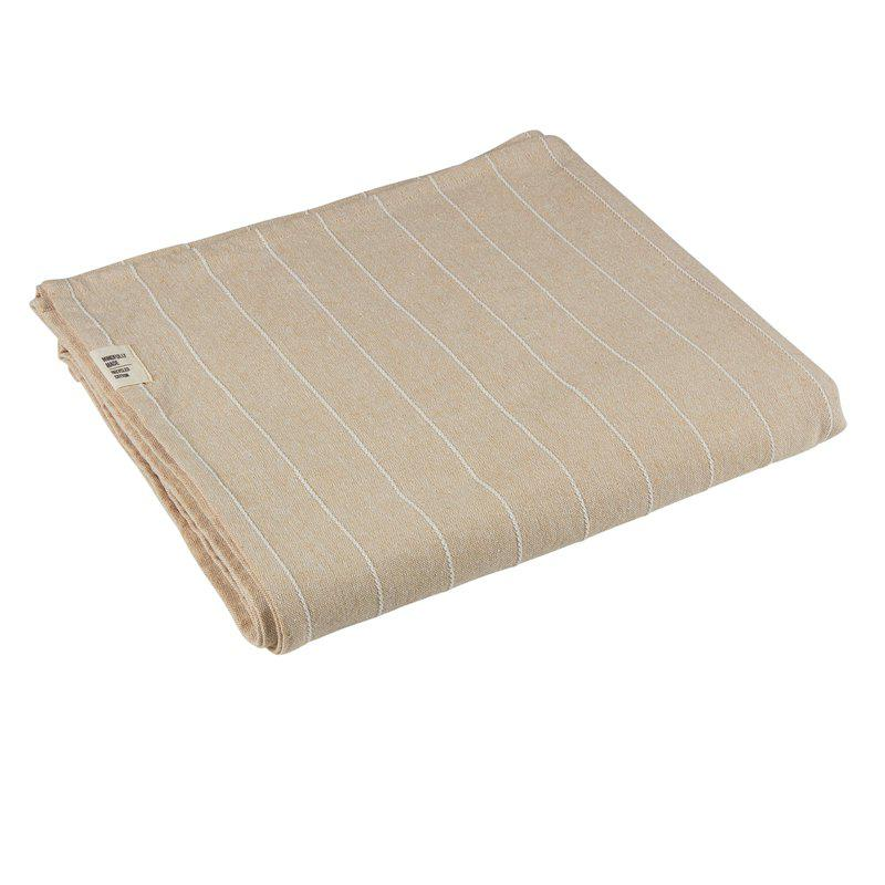 Lucas bordsduk från Fondaco, beige/vit, randig 140x300 cm