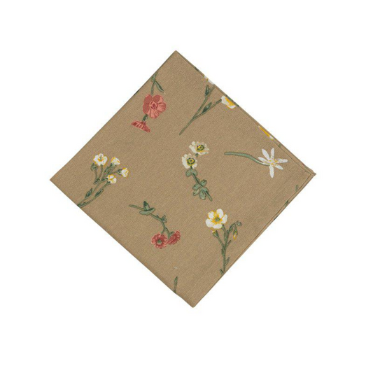 Maja tygservett från Fondaco, blommig beige, 42x42 cm 