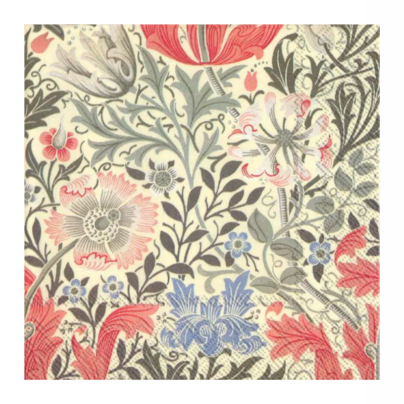 Pappersservett William Morris från Vinding et Co, blommigt