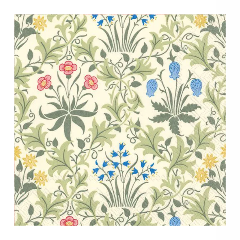 Pappersservett William Morris från Vinding et Co, blommigt