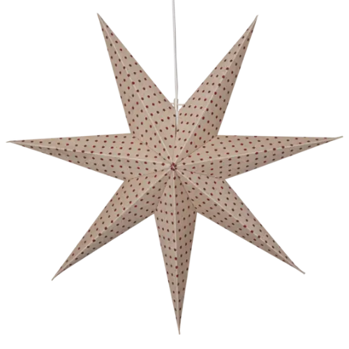 Pappersstjärna Cotton från Star Trading, 60 cm, prickig