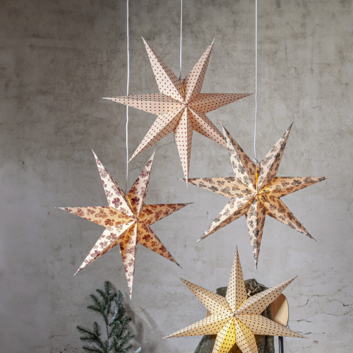 Pappersstjärna Cotton från Star Trading, 60 cm, prickig_jul