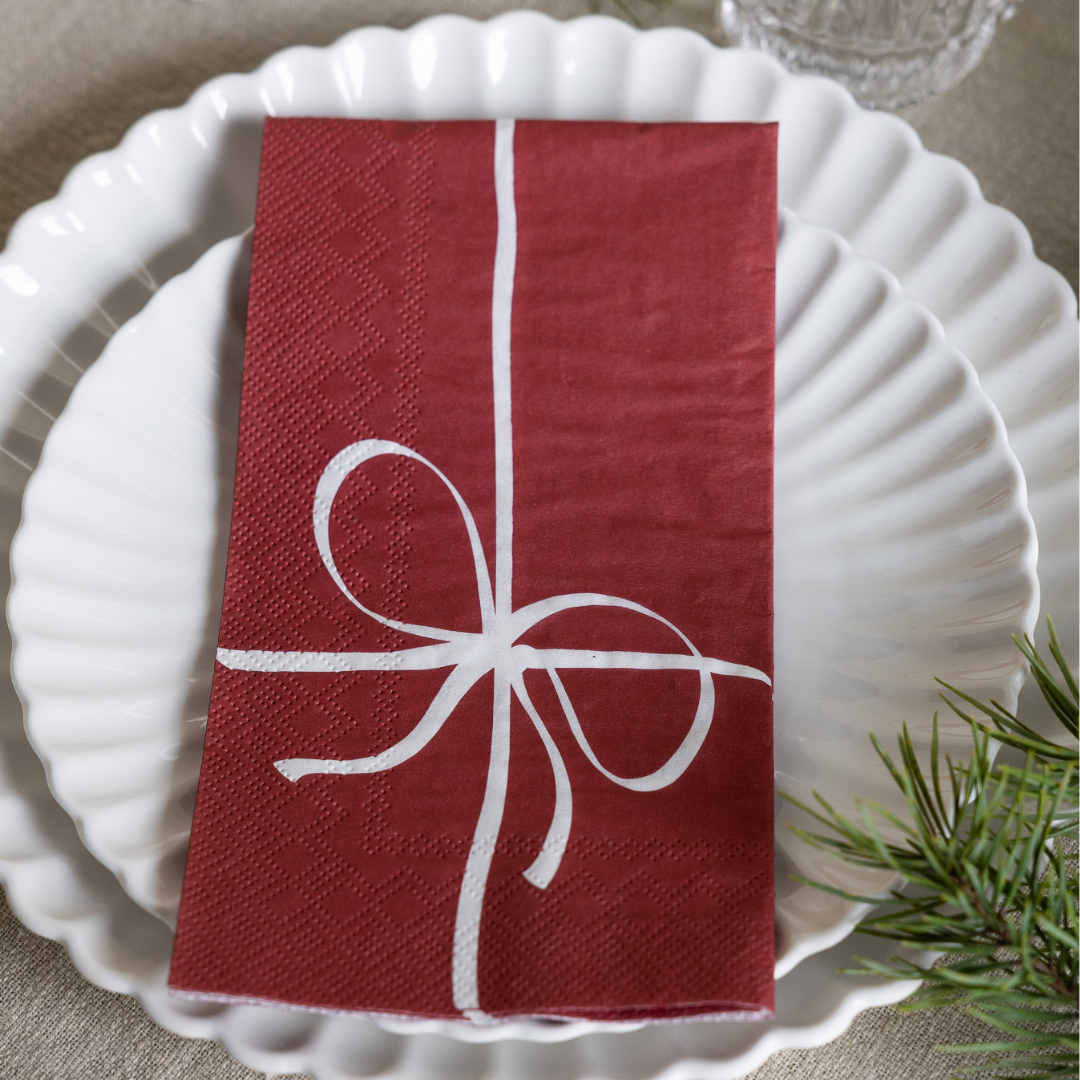 Rosett servetter från Storefactory, röd/vit