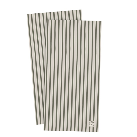 Servetter från Ernst Form, grön/ljusgrå, randiga