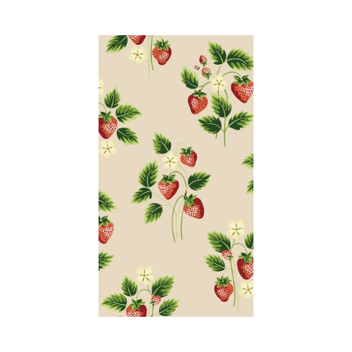 Servetter med jordgubbar röd/beige 33x40 cm
