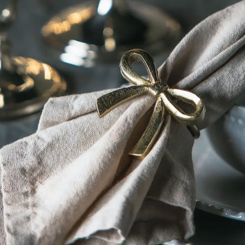 Servettringar Rosett från A Lot Decoration, guld 12-pack