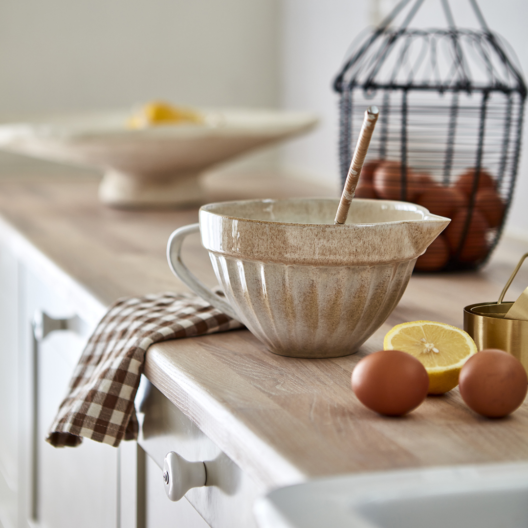 Skål med pip från Affari of Sweden, beige, spillkum