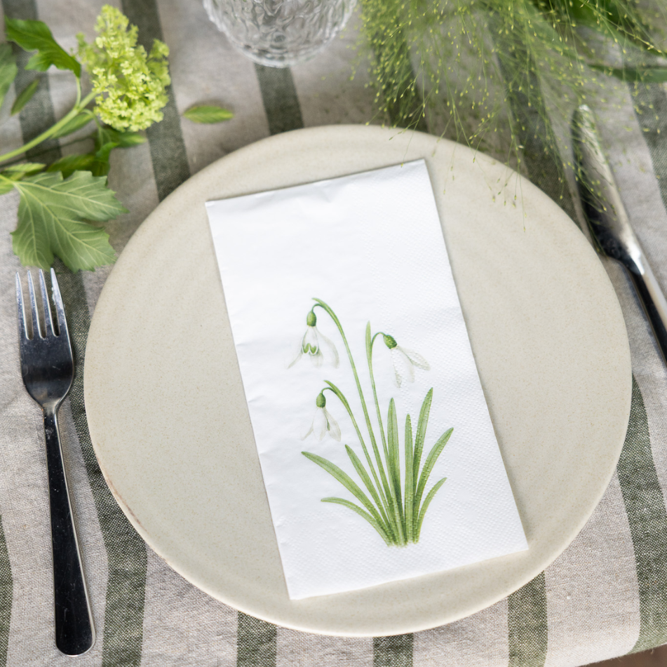 Snödroppe servetter från Storefactory, vit/grön