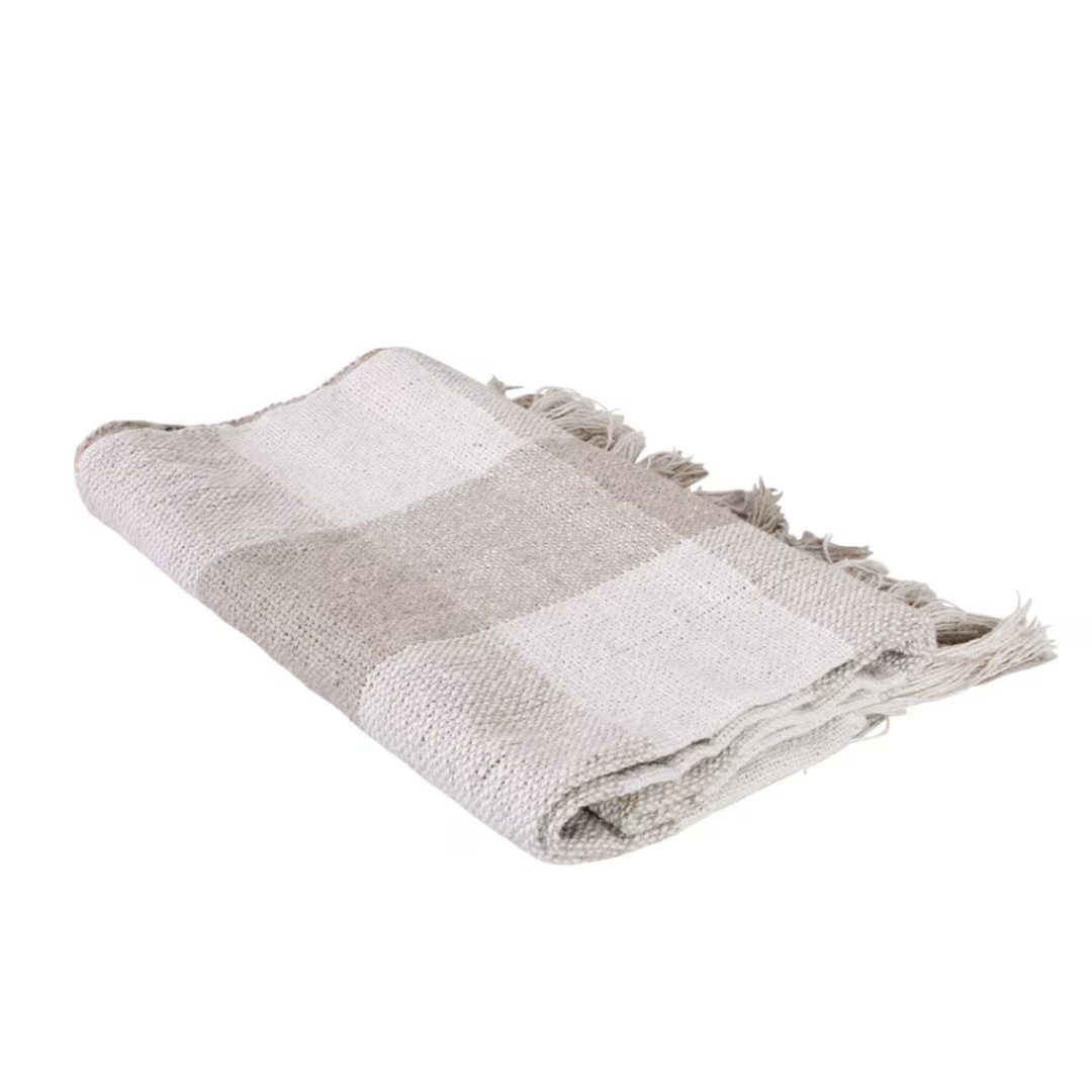 Stina pläd från Strömshaga, offwhite/beige, 125 x 150 cm