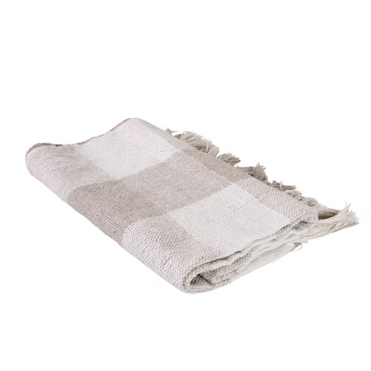 Stina pläd från Strömshaga, offwhite/beige, 125 x 150 cm