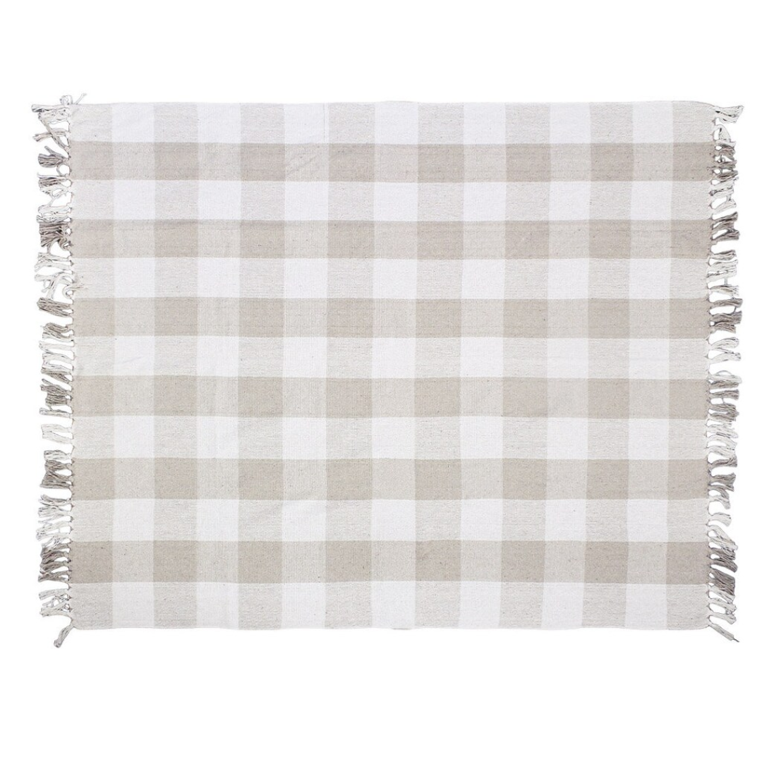 Stina pläd från Strömshaga, offwhite/beige, 125 x 150 cm