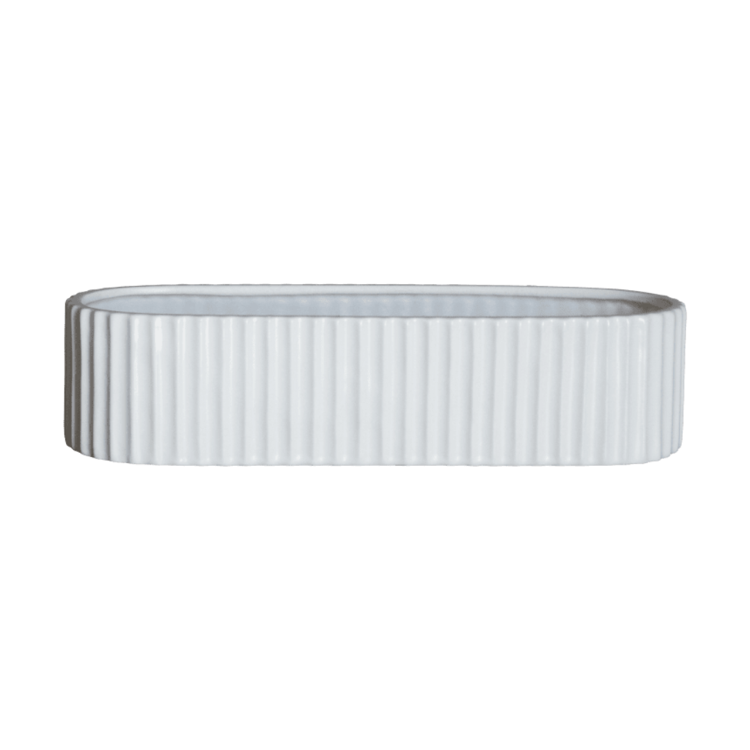Stripe Candle Holder - shiny white från Dbkd, vit