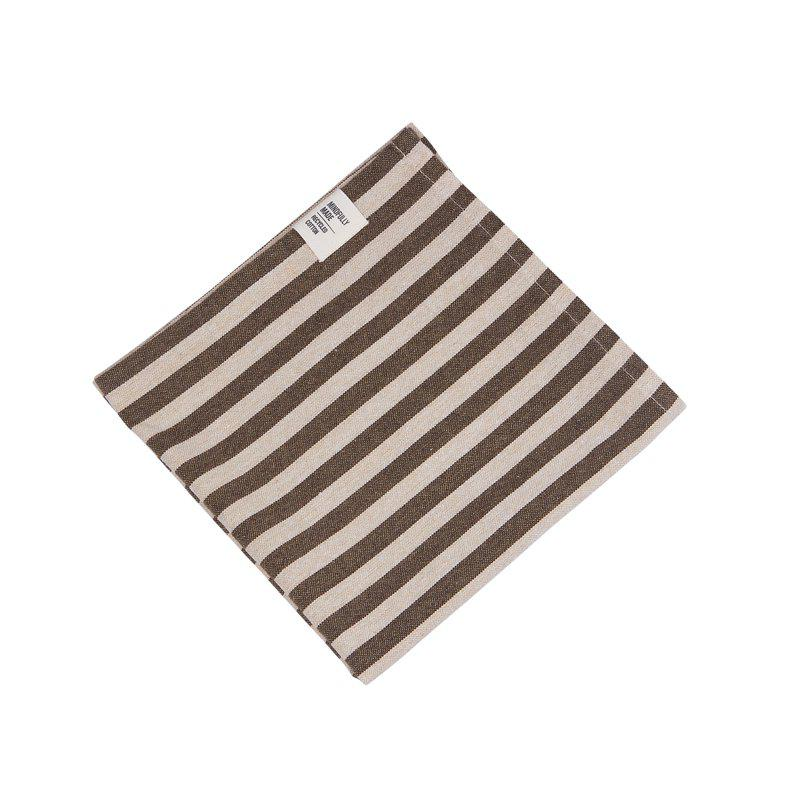 Svea tygservett från Fondaco, beige/brun, randig, 45x45 cm
