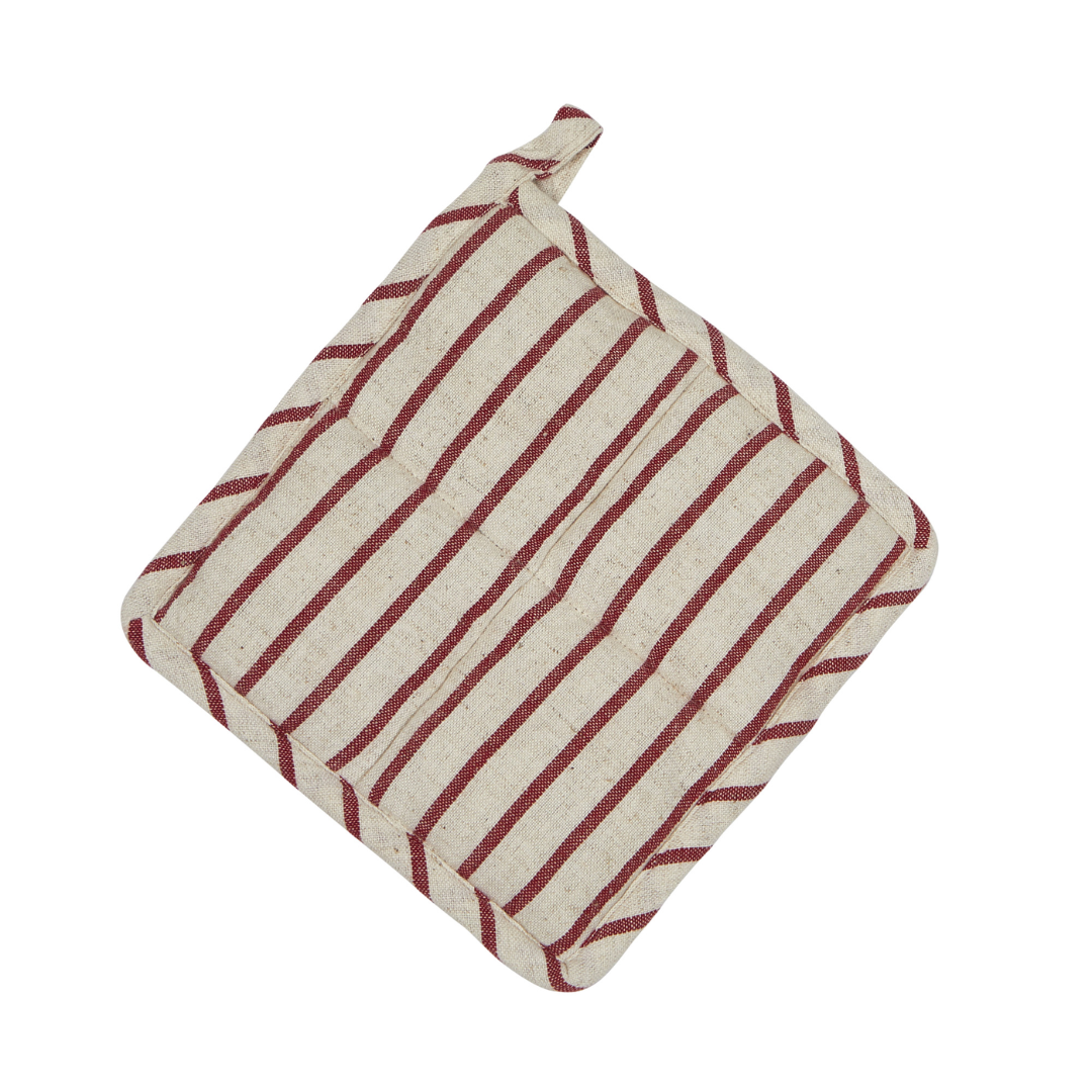 Tina grytlapp från Fondaco, beige/röd randig