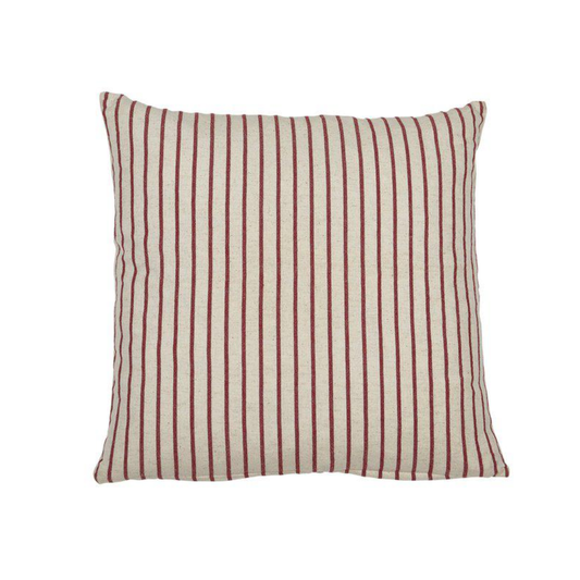 Tine kuddfodral från Fondaco, beige/röd randig, 48x48 cm