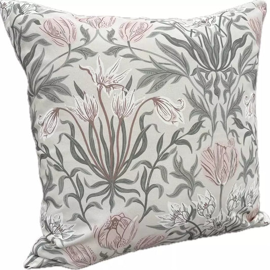 Tulpandröm kuddfodral från Lundbotex, vit/rosa, 45x45cm, kudde, inredning, heminredning 