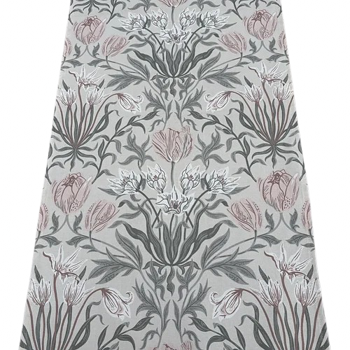 Tulpandröm löpare från Lundbotex, vit/rosa/grön,40x140 cm