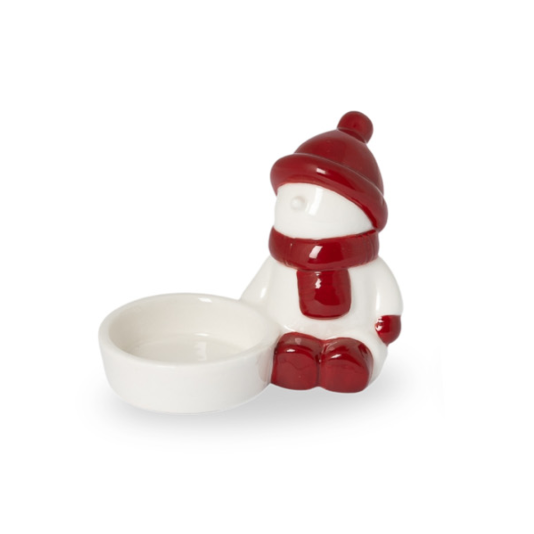 Vidar snögubbe från Storefactory, vit/röd, ljuslykta