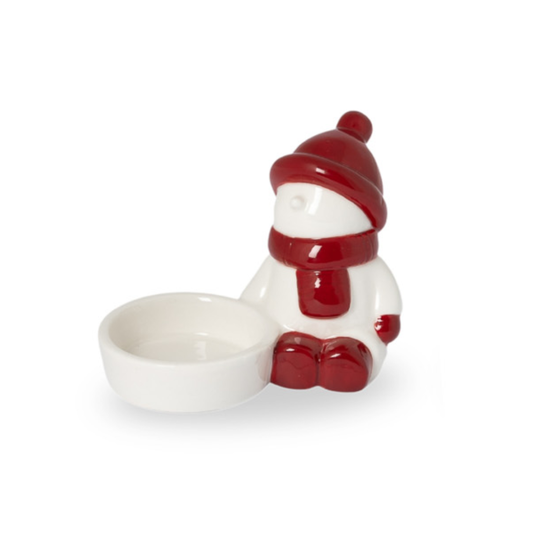 Vidar snögubbe från Storefactory, vit/röd, ljuslykta